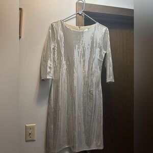 Elegant Silver Sequin Dress
